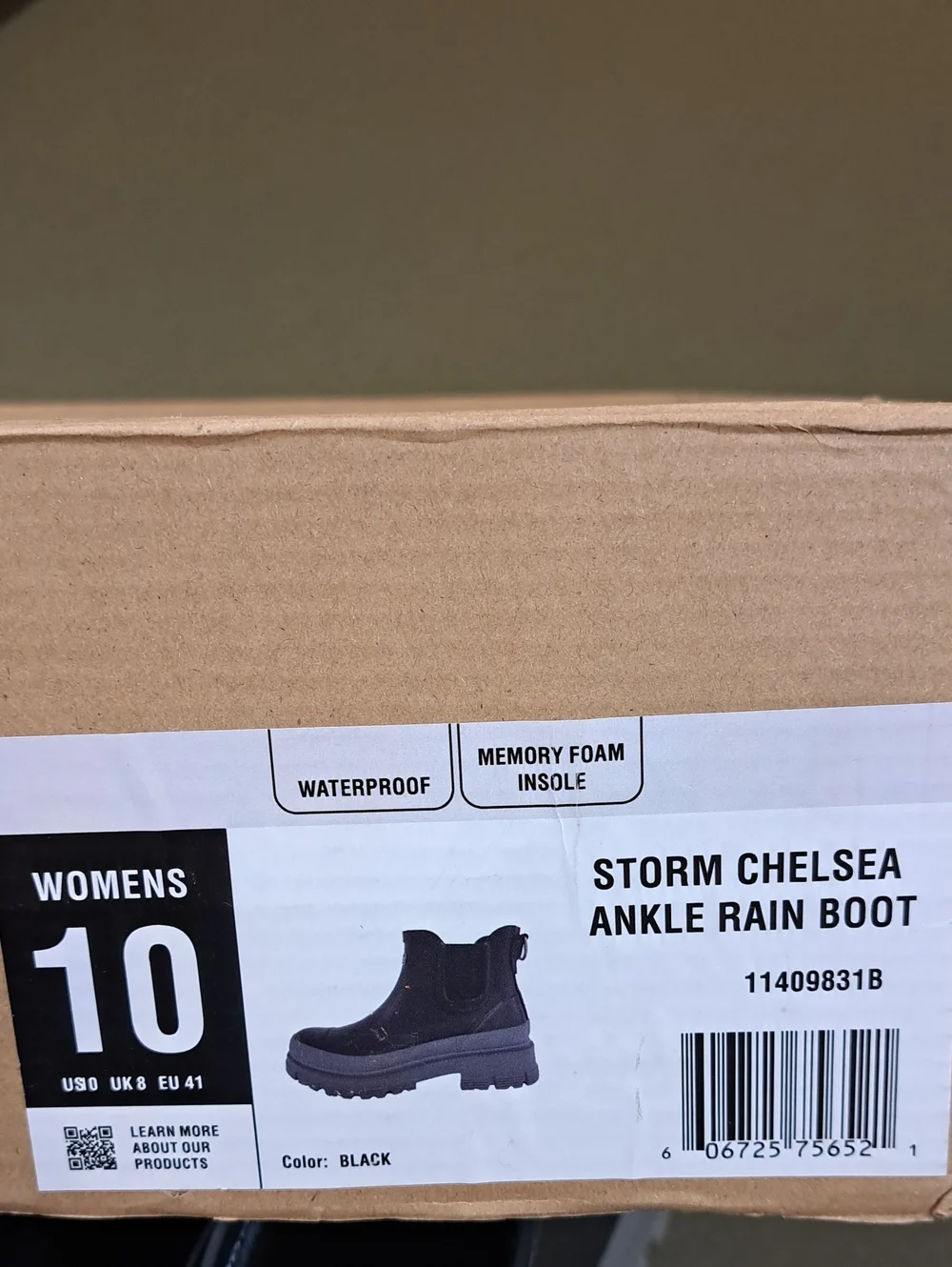Chooka Storm Chelsea Ankle Rain Boot - Color: Black - Size: Women 10